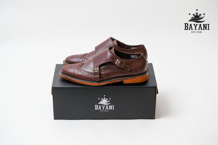 Mabini Double Monk Wingtip Walnut Brown