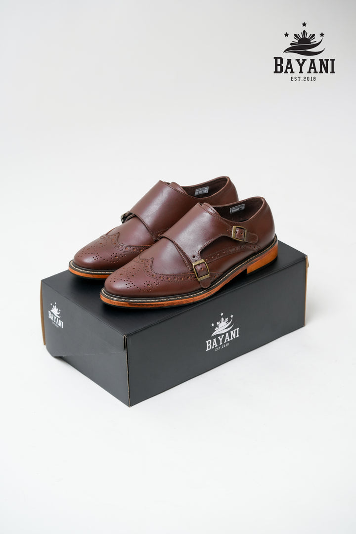 Mabini Double Monk Wingtip Walnut Brown