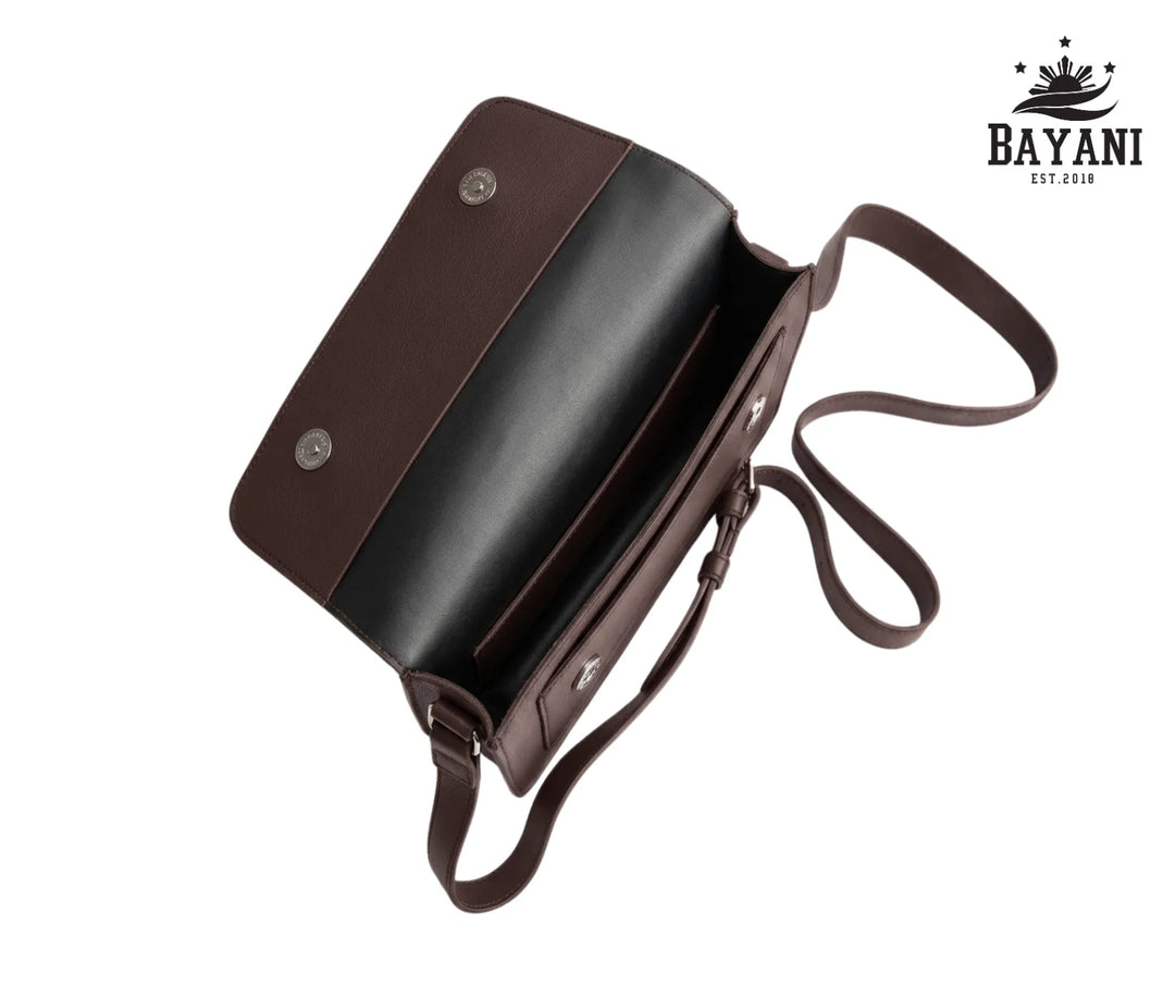 Open brown crossbody bag
