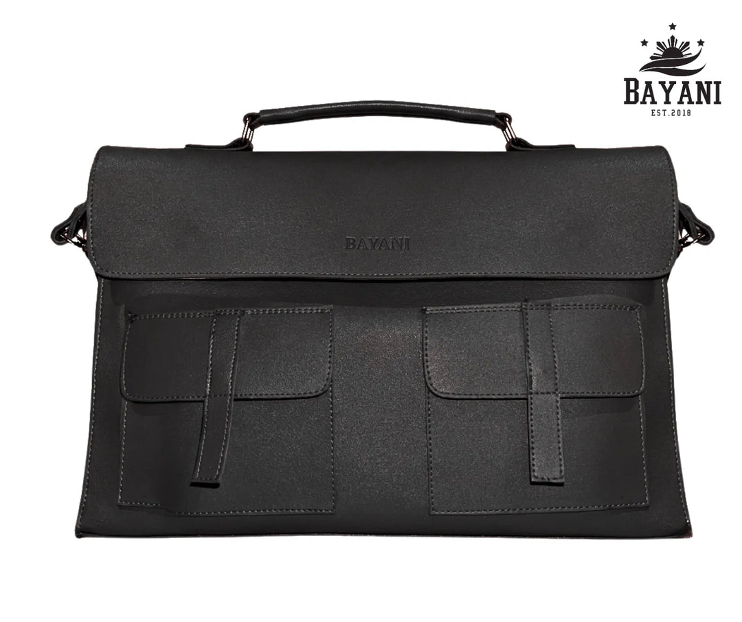 Black laptop bag on a white background, featuring the Bayani brand.
#color_black