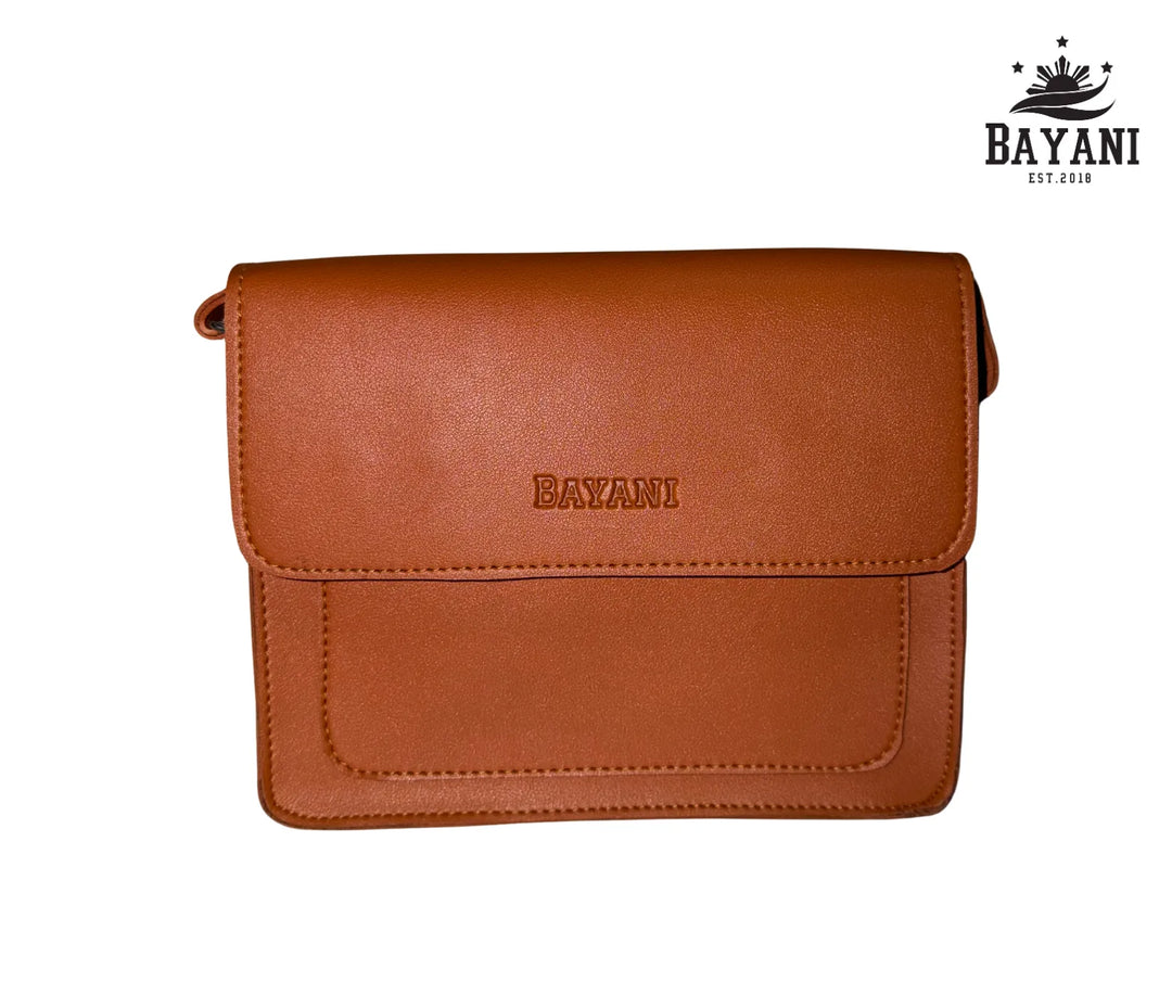 Brown leather bag with &