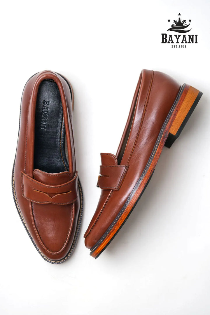 Brown loafers with &