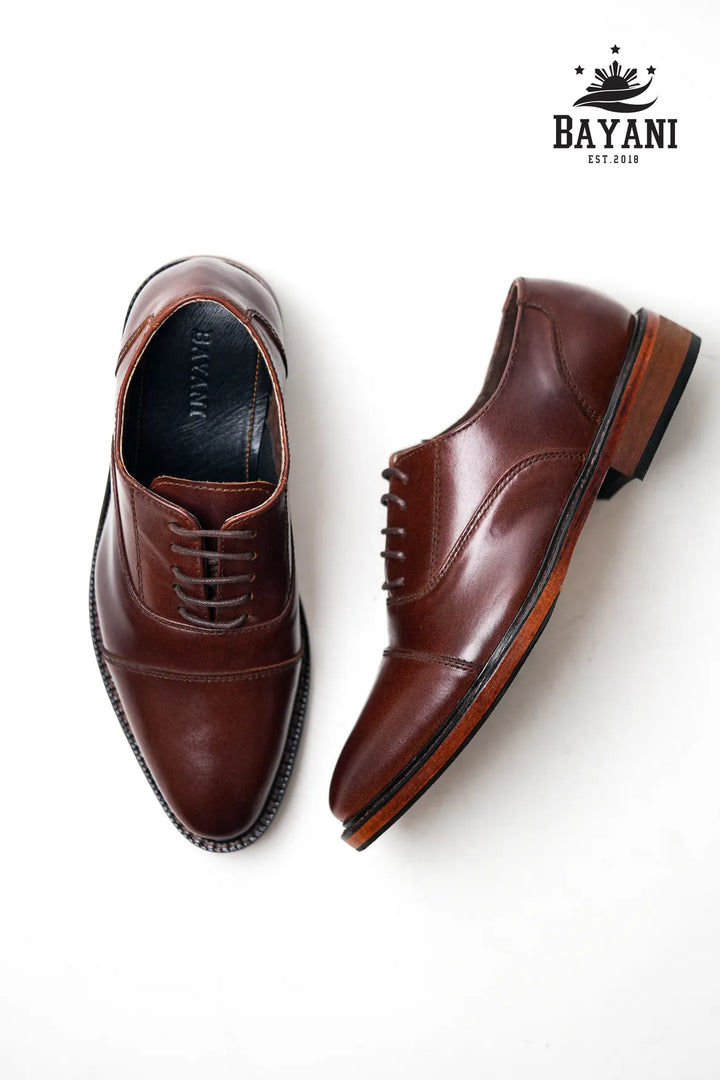 Brown dress shoes with &